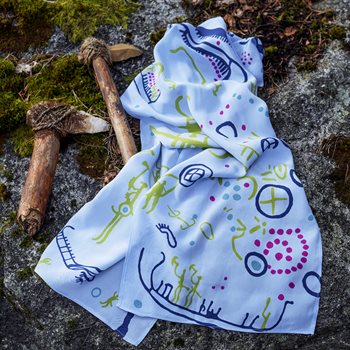 scarf: petroglyph - blue
